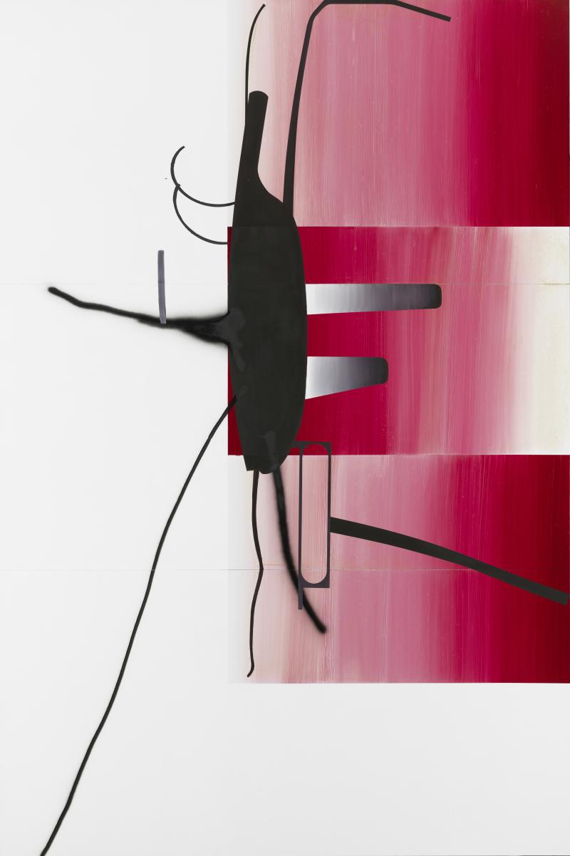 Albert Oehlen (*1954) Ohne Titel, 2014 Öl auf Dibond, 375 x 250 cm Foto: Haydar Koyupinar, Bayerische Staatsgemäldesammlungen, Museum Brandhorst, München © Albert Oehlen