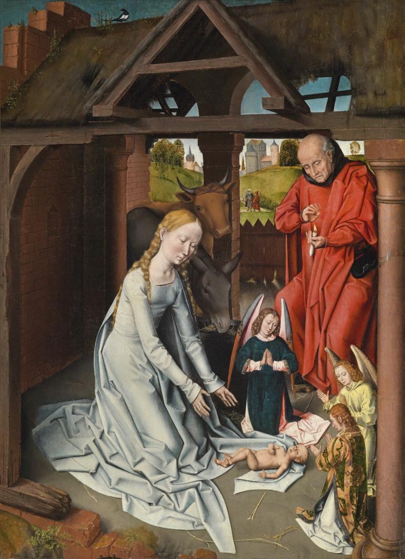 Lot Nr. 12 Hans Memling Werkstatt  (um 1435–1494)  Die Geburt Christi,  Öl auf Holz, 99,2 x 72,5 cm  erzielter Preis € 1.200.000