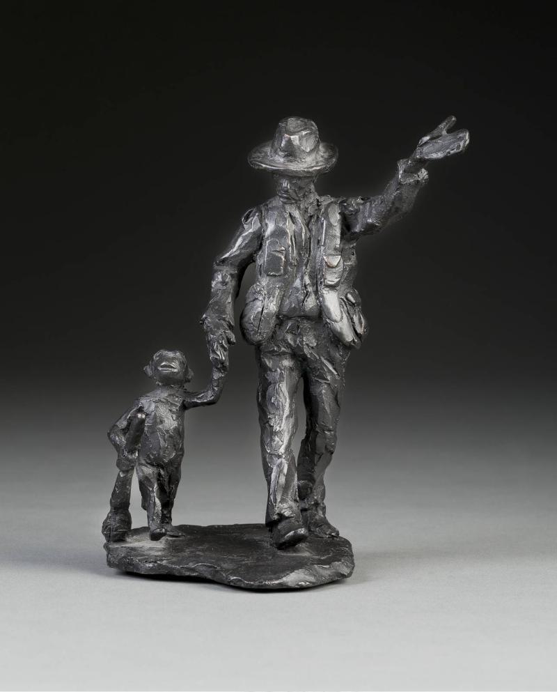 JÖRG IMMENDORFF (1945-2007), 'KOMM JÖRCH WIR GE-HEN', Bronze, schwarz patiniert. H. 17,5 cm. Erlös 8.800,- €