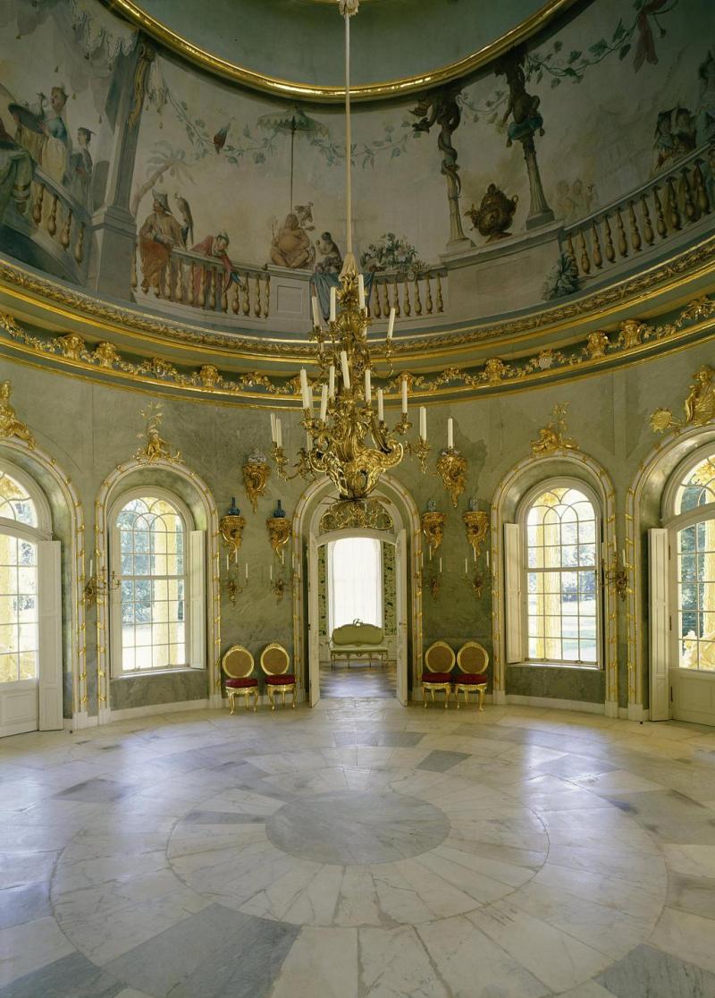 Mittelraum des Chinesischen Hauses im Park Sanssouci. Foto: SPSG/Roland Handrick