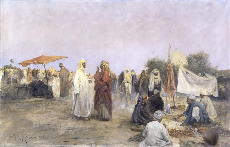 Max Rabes  Markt in Edfu in Oberägypten, 1895  © bpk / Staatliche Kunsthalle Karlsruhe