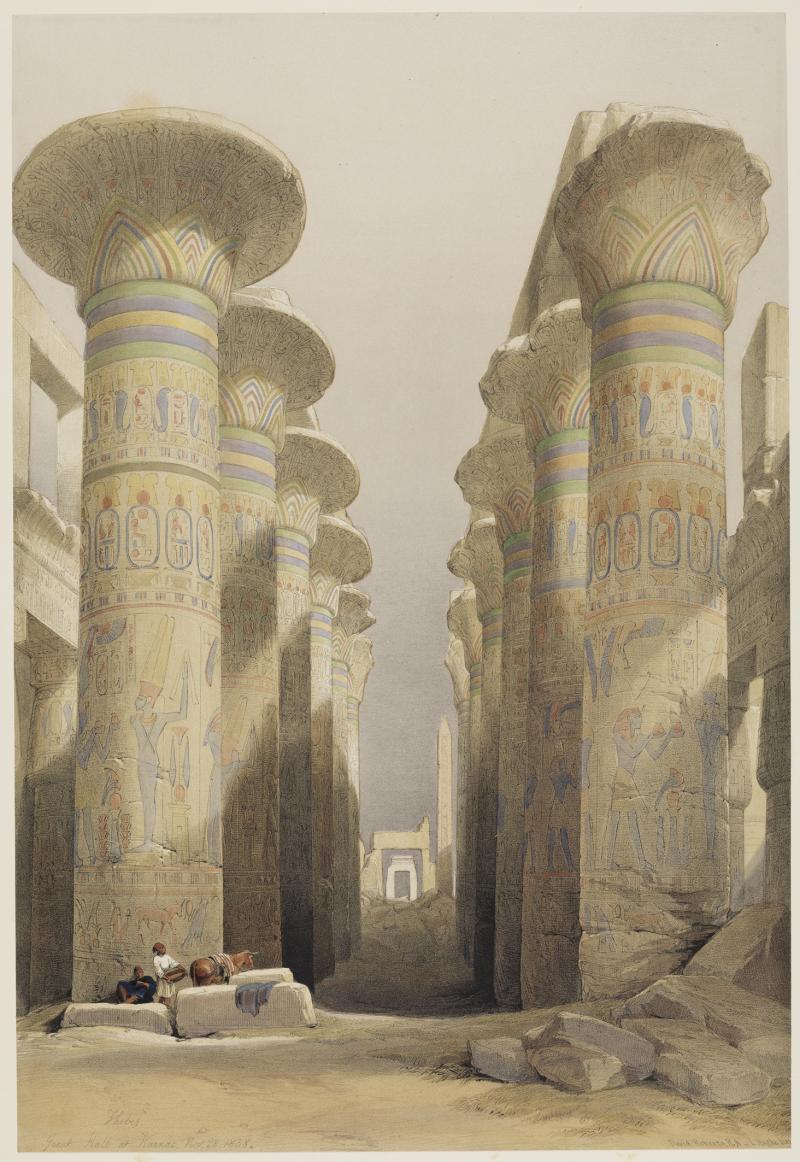 Louis Haghe nach David Roberts  Theben. Die große Säulenhalle in Karnac, aus: Egypt and Nubia, 1846–1849  © bpk / Staatliche Kunsthalle Karlsruhe