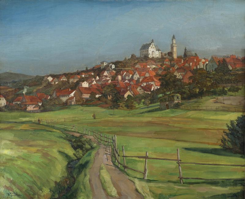 Wilhelm Trübner: Ansicht von Kronberg, 1896/97 Öl auf Leinwand, 62 x 76 cm Bez. l. u.: W. Trübner Stiftung Kronberger Malerkolonie © Museumsgesellschaft Kronberg e. V.