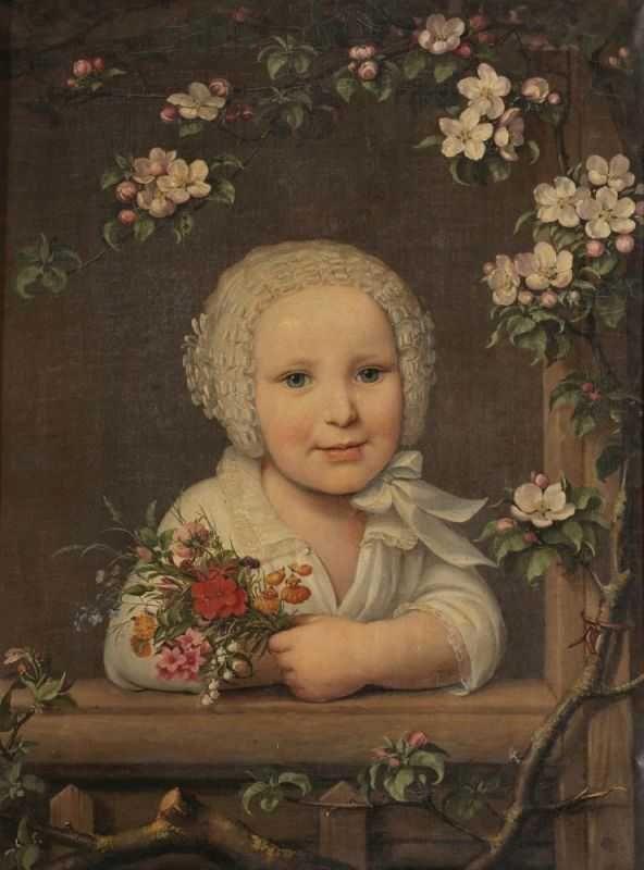 Friedrich Bury 1763 Hanau - 1823 Aachen / Auguste Kurprinzessin von Hessen-Kassel 1780 Potsdam - 1841 Kassel - Marie Friederike Christine (1804-1888), Tochter von Auguste im Alter von 2 Jahren - Öl/Lwd. 56 x 41 cm.  Schätzpreis:	15.000 EUR