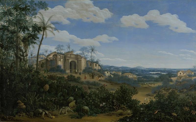 Gezicht op Olinda, Brazilie, Frans Post (1612–1680), olieverf op doek, 1662. Rijksmuseum