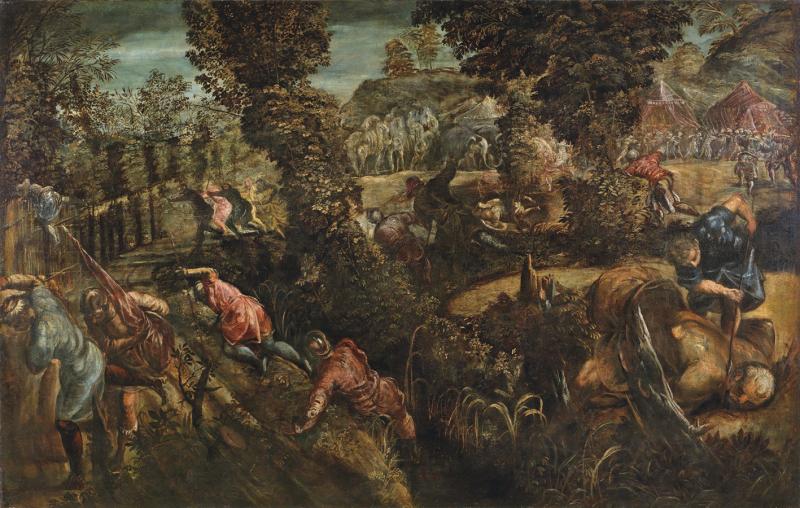 Jacopo Tintoretto (1519-1594) Die Schlacht zwischen den Philistern und den Israeliten, Öl auf Leinwand, 146 x 230,7 cm  Schätzwert € 300.000 - 400.000