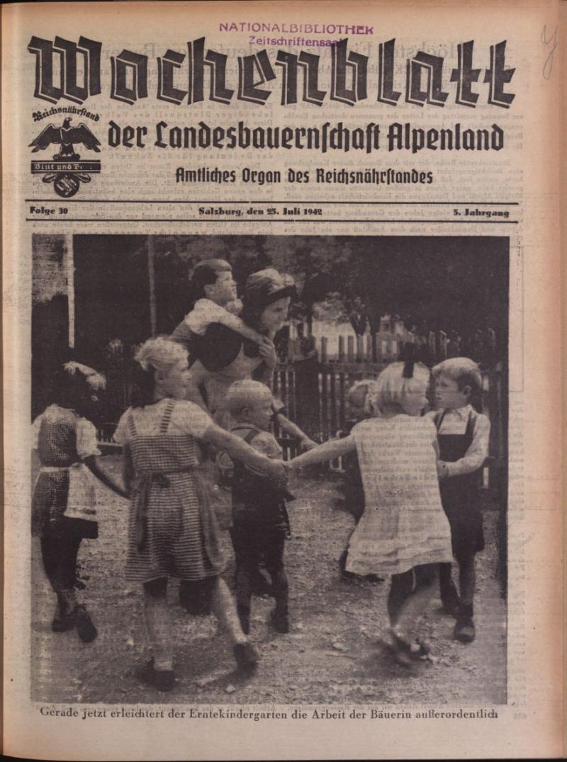 Wochenblatt der Bauernschaft für Salzburg Sa, 25. Juli 1942 ANNO/