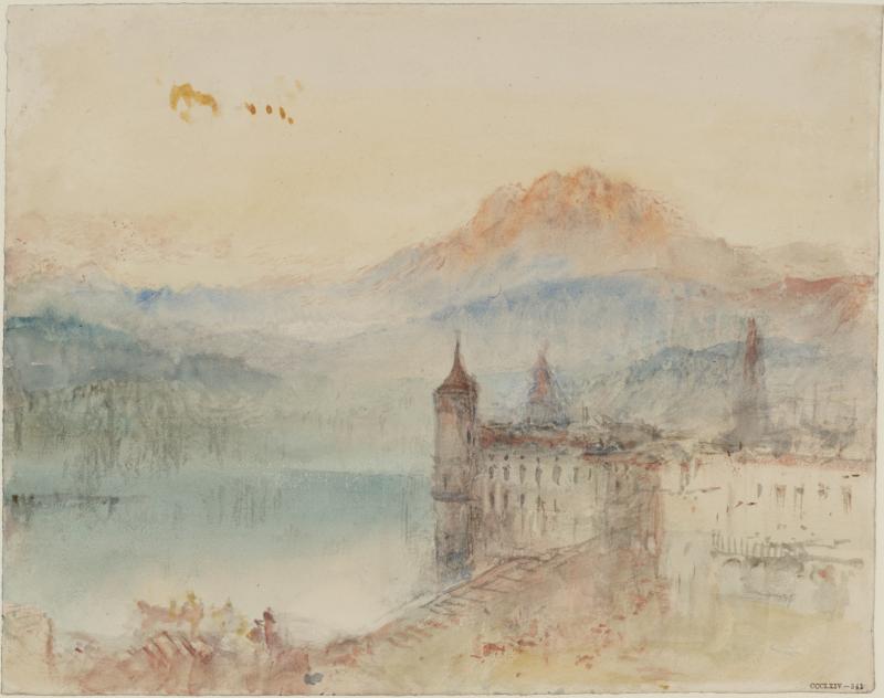 Joseph Mallord William Turner, Lucerne with Pilatus beyond, ca. 1841/44 Bleistift, Aquarell und Gouache auf Papier, 24.4 x 30.9 cm, © Tate, London, 2019