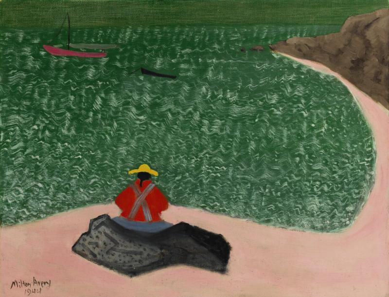 Lot 30 Milton Avery Raymond's Beach signed Milton Avery and dated 1944 (lower left) oil on canvas 27 3/4 by 35 3/4 inches (70.5 by 90.8 cm) Estimate $1/1.5 million © 2016 The Milton Avery Trust / Artists Rights Society (ARS), New York