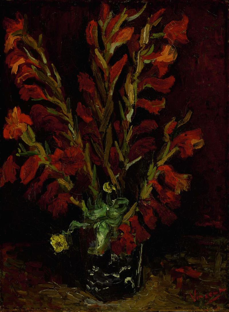 Lot 8 Property of an Important American Collector Vincent Van Gogh Nature morte: vase aux glaïeuls Signed Vincent (lower right) Oil on board laid down on canvas  20ǩ by 15Ǫ in; 51.2 by 38.8 cm Painted in Paris in the summer of 1886. Estimate $5/7 million Sold for $5,862,500