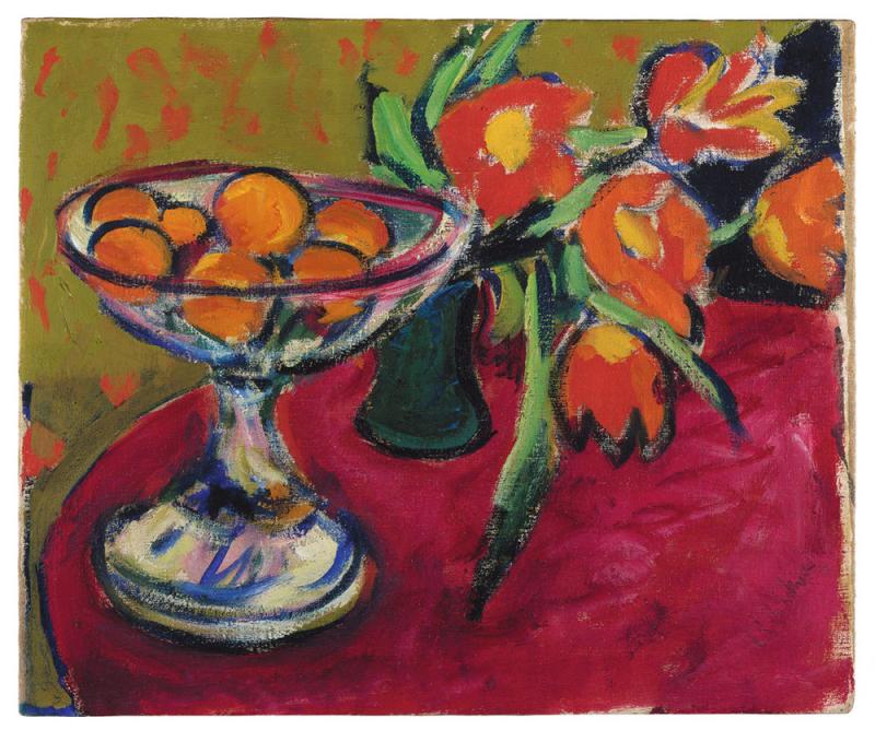 Ernst Ludwig Kirchner, Stillleben mit Orangen und Tulpen, 1909, Hilti Art Foundation