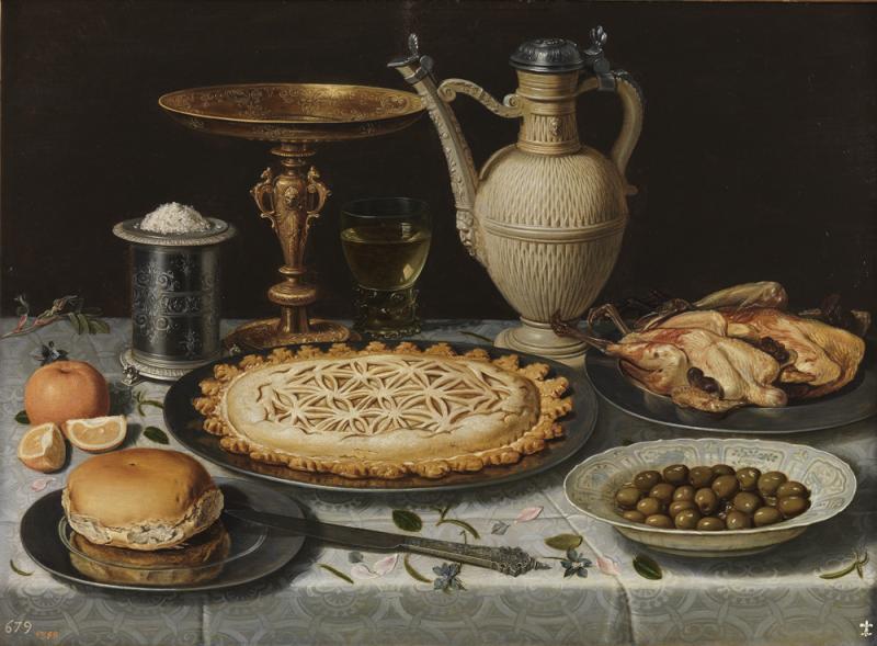 Clara Peeters Werkzaam in Antwerpen, c.1607-1621 of later Stilleven met tazza, kan en lekkernijen, c.1611 Paneel, 55 x 73 cm Madrid, Museo Nacional del Prado