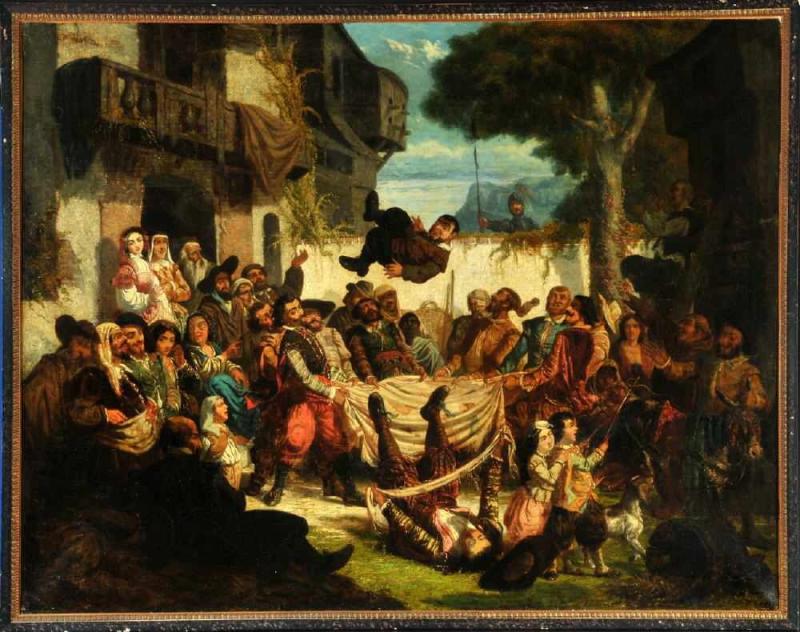 Kerkhove, Jean van de, 1822 Thielt - 1881 Schaerbeek Öl/Lwd, doubl., 95 x 124 cm, " Vielfigurige, Mindestpreis:	3.500 EUR