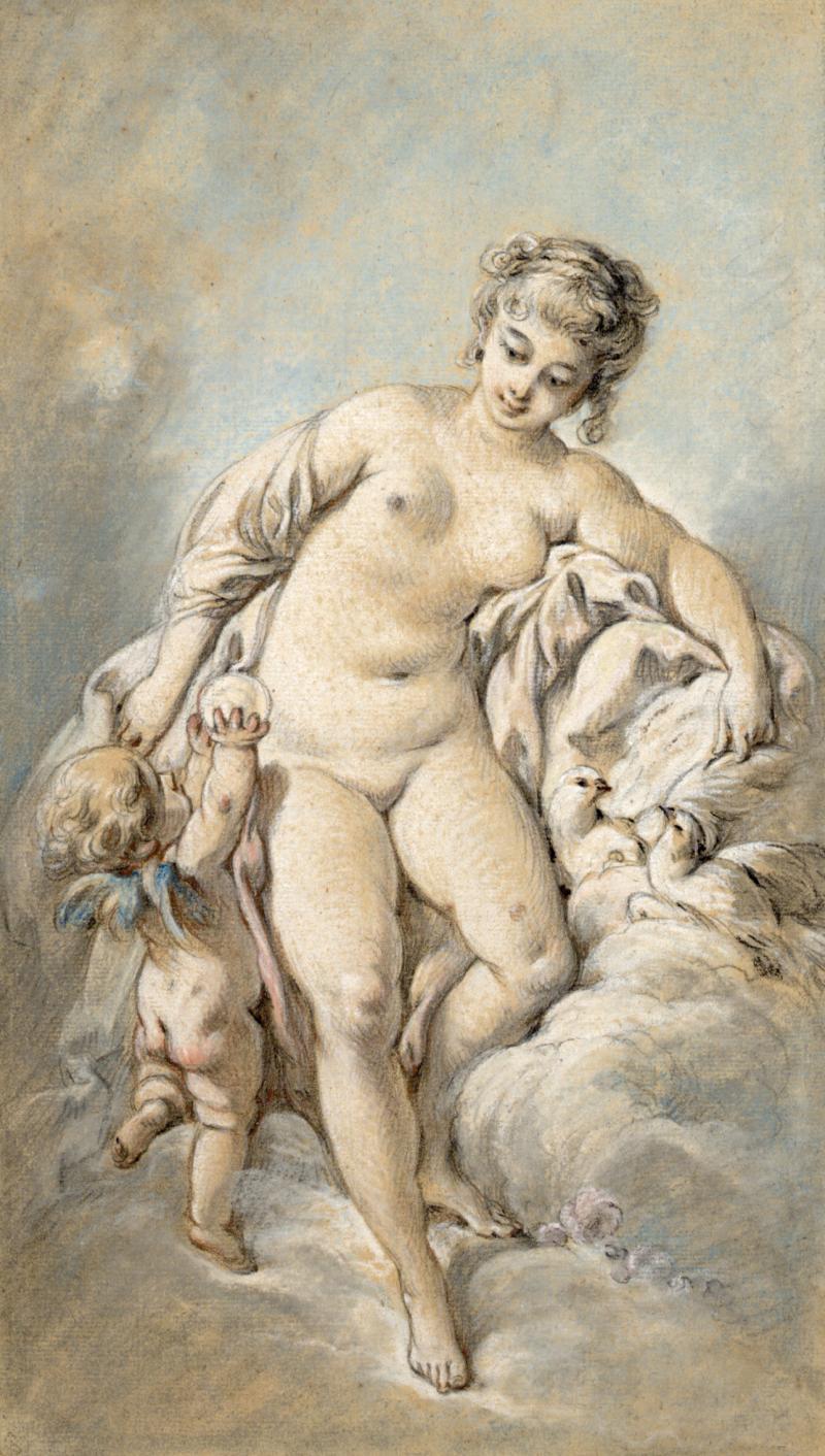 François Boucher Venus mit Amor und Tauben, 1750er Jahre Albertina, Wien