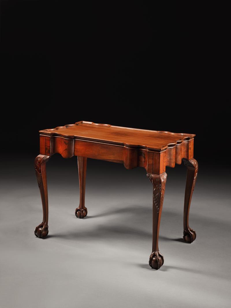 Lot 4231 Property From The Collection Of The Goddard Family The Nicholas Brown Important Chippendale Carved and Figured Mahogany Scalloped-Top Tea Table with Open Ball and Talons, Newport, Rhode Island, circa 1765 Est. $800/1.2 million Sold for $912,500