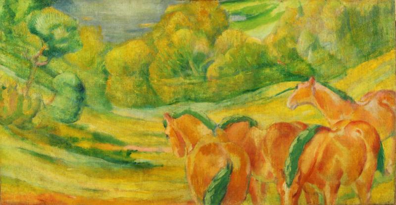 Franz Marc Große Landschaft I, 1909 Öl auf Leinwand Franz Marc Museum.Kochel a. See Stiftung Etta und Otto Stangl