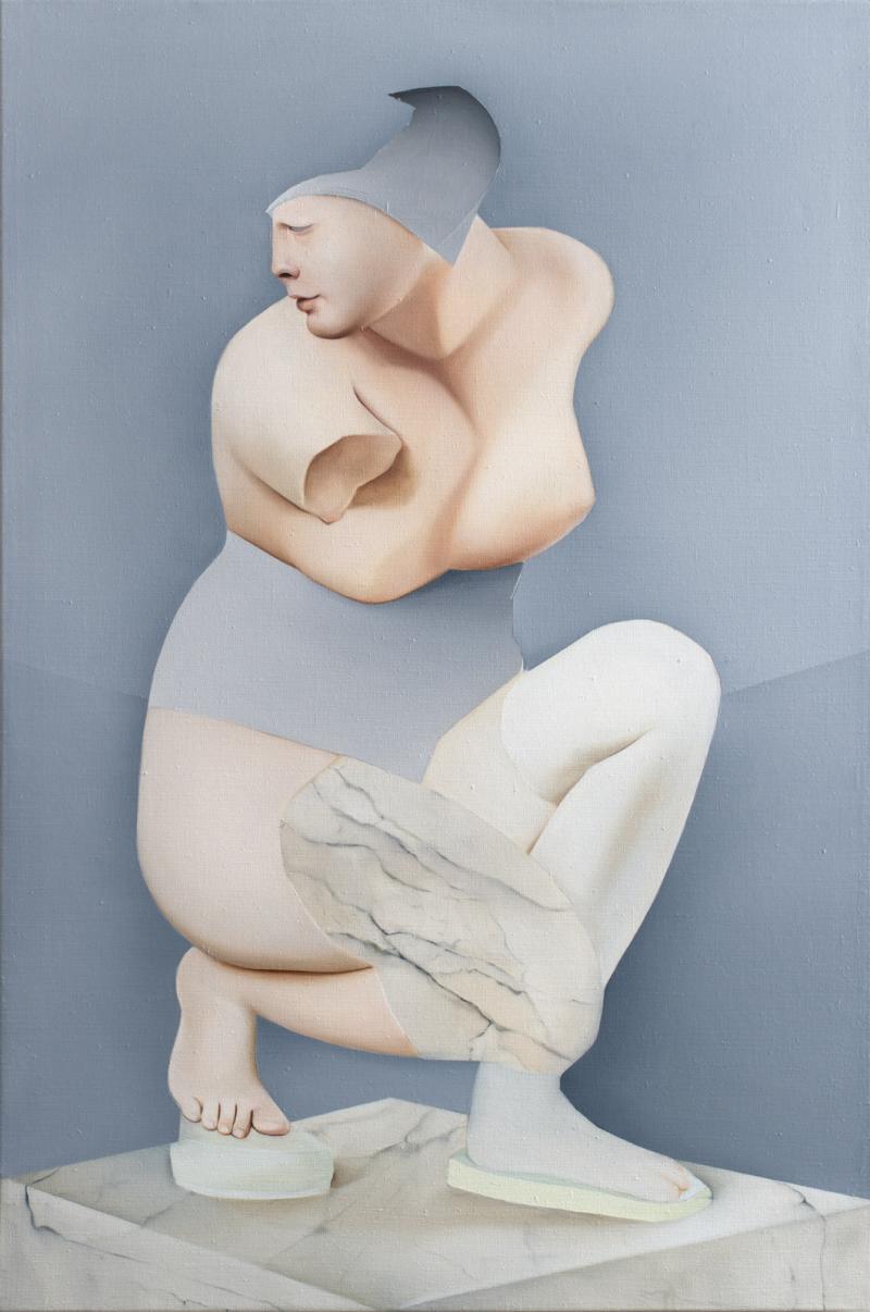 Vivian Greven, Kauernde Venus III 2017, Öl auf Leinwand, 120 x 80 cm