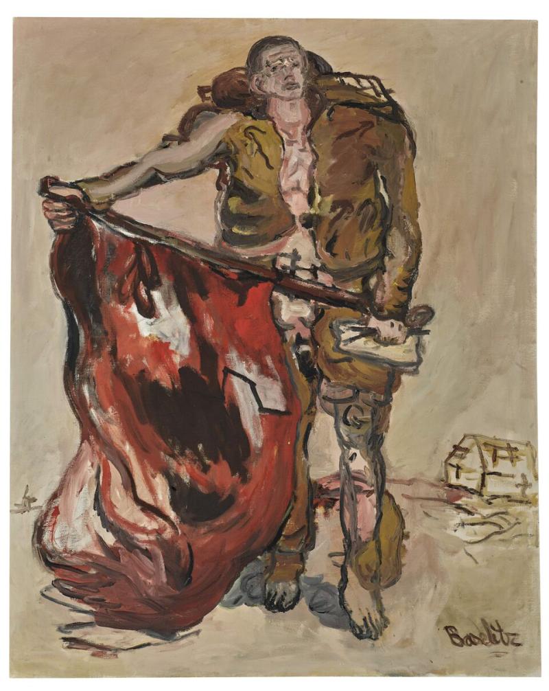 Georg Baselitz, Mit Roter Fahne (With Red Flag), 1965