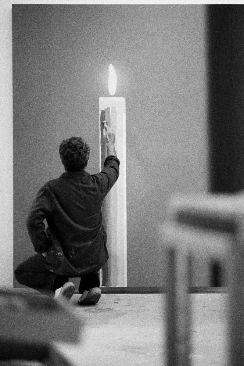 Gerhard Richter im Kölner Atelier 1983 Foto Benjamin Katz VG Bild-Kunst Bonn 2017