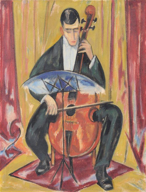 68  Alexander Gerbig "Der Cellist". Wohl um 1913. 79,5 x 61 cm. Ra. 97 x 77 cm.		3.000 - 4.000 €