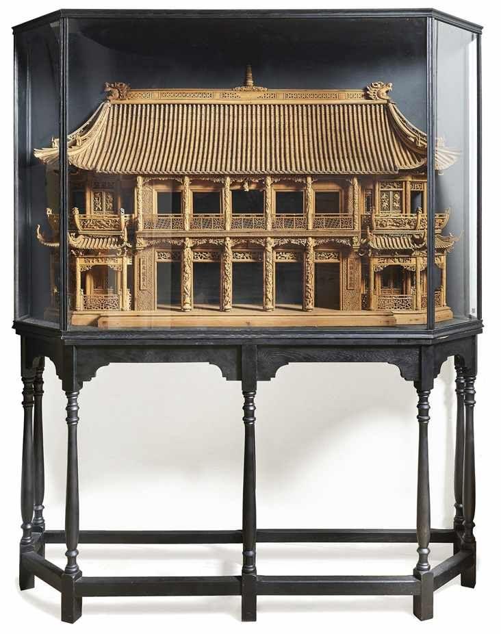 Imposantes, architektonisches Palast-Modell Wohl China/Tibet, um 1900, Schätzpreis:	17.000 EUR