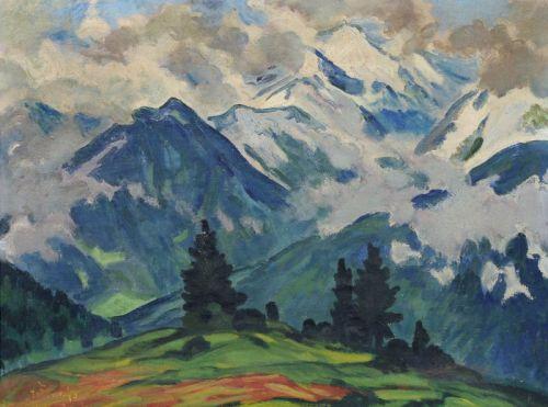 062   Erich Fraaß, Alpenlandschaft. Wohl zwischen 1926-1941., 1.200 - 1.600 € Zuschlag		2800 €