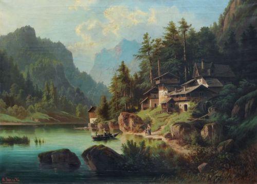 017   Albert Rieger d.Ä., Pragser Wildsee in Südtirol. 1869., 3.500 € Zuschlag		3000 €