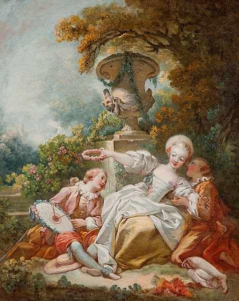 Fragonard, Jean-Honoré 1732 - 1806 La Coquette fixée, um 1755 Öl auf Leinwand. 55,9 x 45,7 cm. Schätzpreis:	200.000 - 400.000 EUR