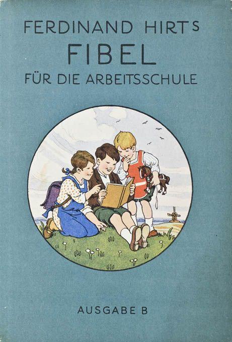 Kutzer, E. Ferdinand Hirt's Fibel für die Arbeitsschule. Ausgabe B. 17. Aufl. Breslau, Hirt, 1930. 96 S. Mit zahlr. farb. Illustrationen von E. Kutzer. Gr.-8°. Illustr.  Mindestpreis:	120 EUR