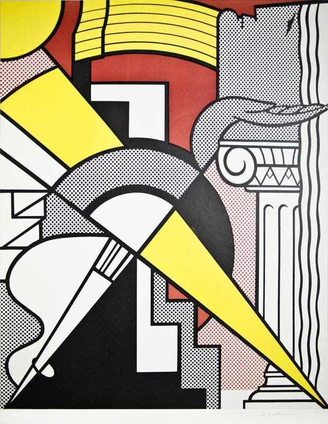 Lichtenstein, Roy (Manhattan 1923 - 1997). Stedelijk Museum Poster. Farboffset. 1967. Amsterdam und New York, 1967. Unten rechts signiert, verso gestempelt 'Printed in Holland'. 79 x 63,5 cm.  Mindestpreis:	2.800 EUR