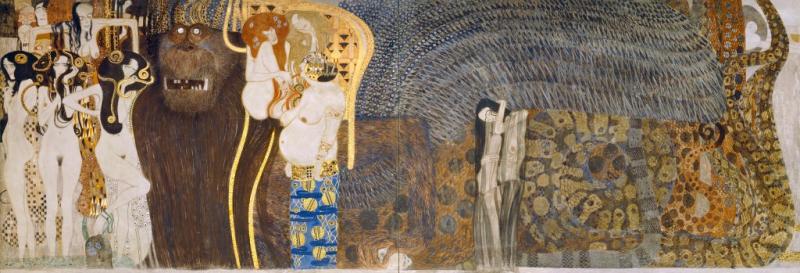 Gustav Klimt, Die feindlichen Gewalten (Detail des Beethovenfrieses), 1901/02 Belvedere, Wien, © Belvedere, Wien