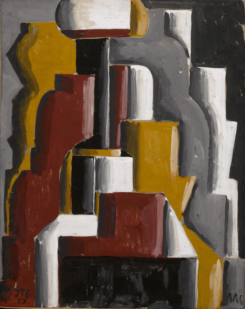 Lot 18 Joaquín Torres-García Formas Abstractas Ensambladas (Assembled Abstract Forms) signed lower left; also inscribed AAÇ lower right tempera on cardboard 39 3/4 by 31 1/2 in. Painted in 1937 Estimate $800,000/1.2million © 2017 Artists Rights Society (ARS), New York / VEGAP, Madrid Image courtesy of the Estate of Joaquín Torres-García