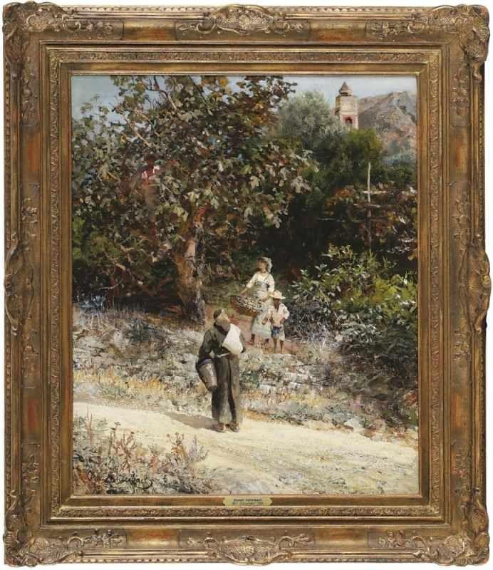 Achenbach, Oswald Im Klostergarten von San Albano, Schätzpreis:	6.000 EUR