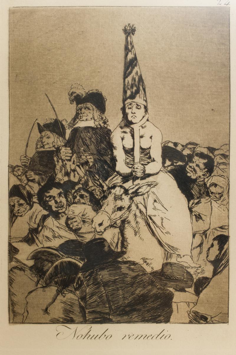 Francisco Goya: There was no help from Los Caprichos (The Caprices) (1797–1798) Plate 24, Etching and aquatint on paper, 38 × 28.3 cm, (147⁄8 × 11 1/8 inches) State Central Museum of Contemporary History of Russia, Moscow Inv. 15285/32-24