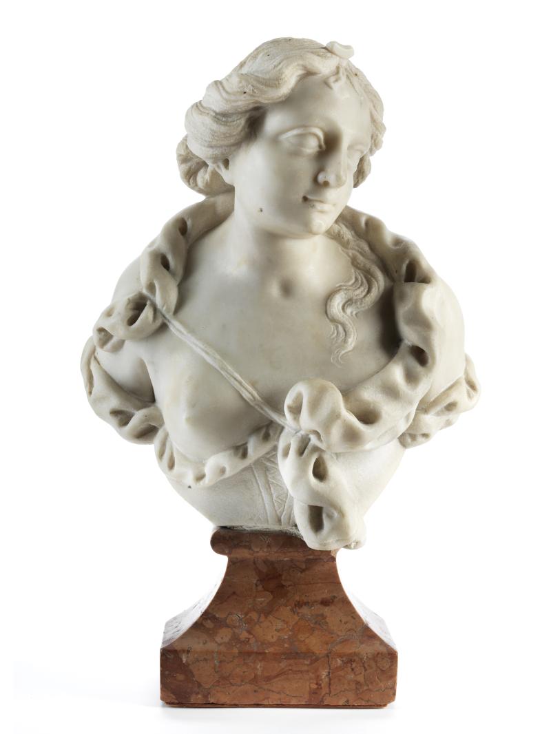 „DIANA Büste“, weisser Marmor um 1800, 38 cm hoch