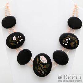 Collier aus Onyxelementen m. Pietra Dura Einlagen, Aufrufpreis: 420,00 €