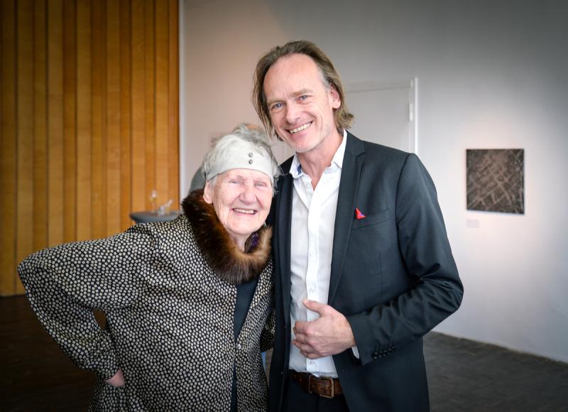 Renata Ahrens und Dr. Uwe Neumann bei der Eröffnung der Ausstellung, Foto: Kunsthalle Rostock