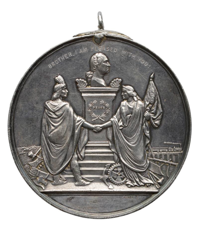 1865 Silver Indian Peace Medal, Andrew Johnson Estimate $30/40,000 Courtesy Sotheby’s