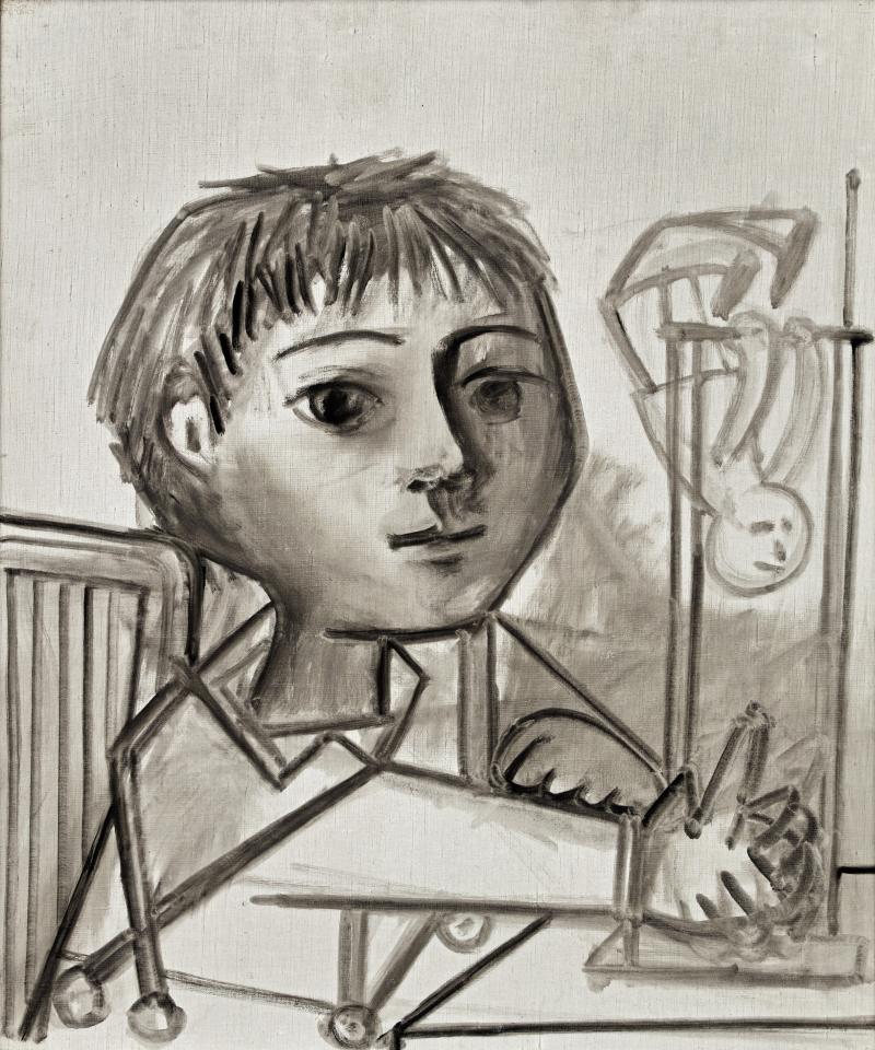 Pablo Picasso Enfant jouant, Claude, 1952 dated 15.4.52. on the reverse oil on canvas 65 by 54 cm.