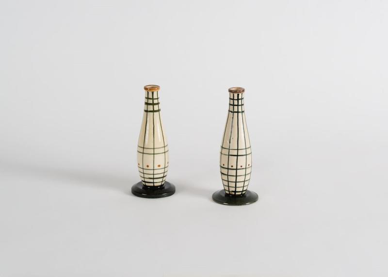 MATCHED SET OF TWO VASES WITH PATTERNS AND ROUNDED BASES FRANCIS JOURDAIN Maison Gerard