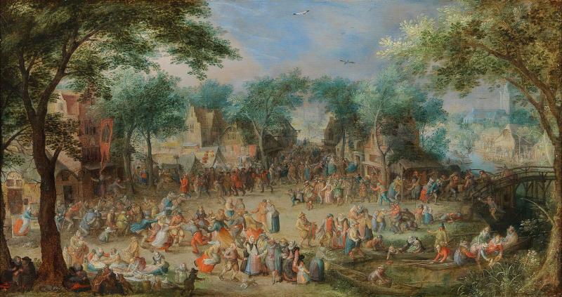 David Vinckboons (1576-um 1632), Kirchweihfest des Hl. Georg, Öl auf Holz, 41,5 x 77 cm, Schätzwert € 170.000 - 200.000 Auktion 24. April 2018