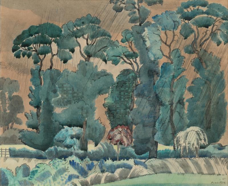 Paul Nash (1869-1946) Spring Landscape ink watercolour and gouache on paper Circa 1914 © Jerwood Collection