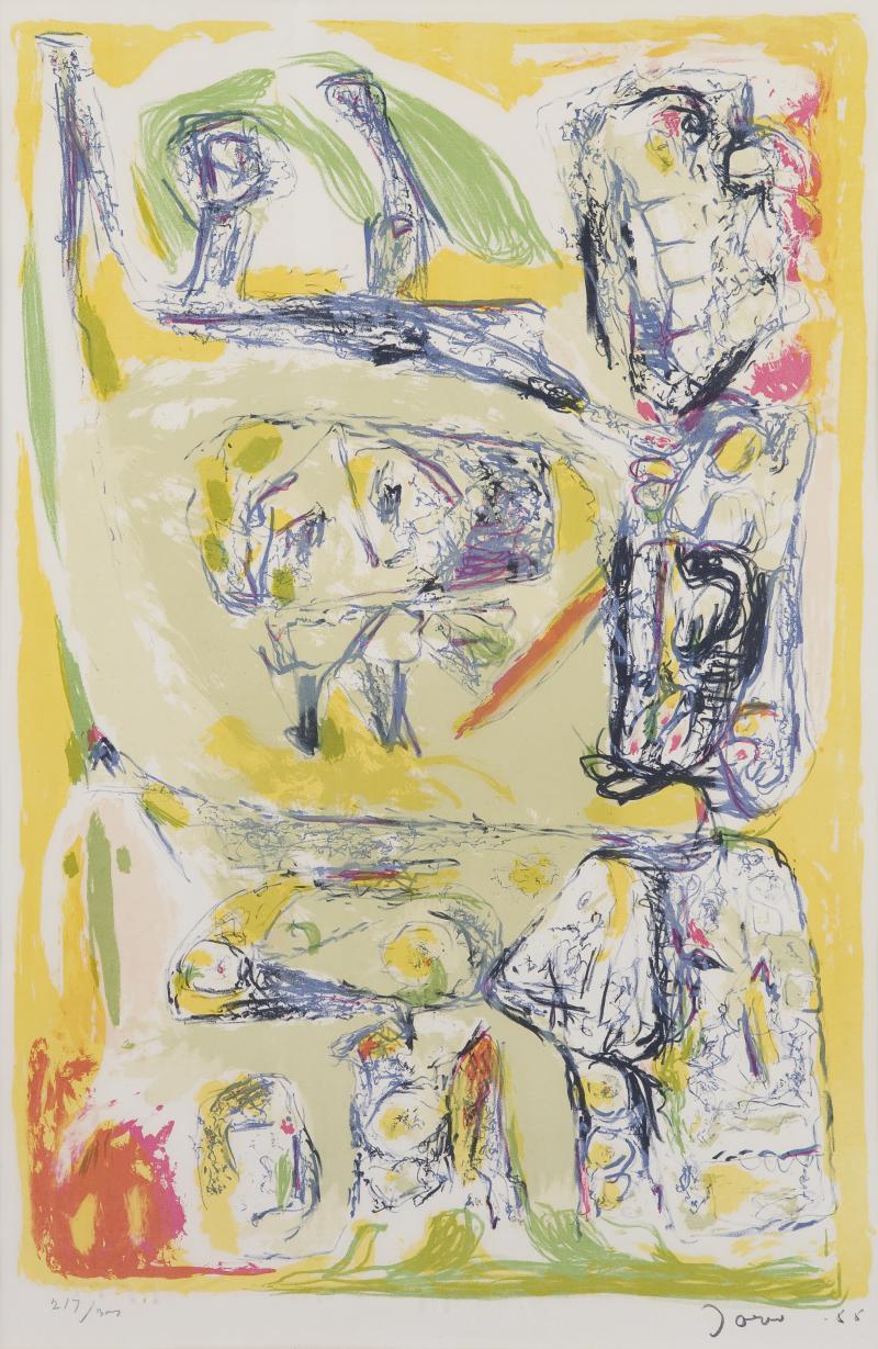 Asger Jorn: Les Suédoises s‘amusent (Swedish Women Enjoying Themselves), 1955, Lithographie, 68,5 x 44,1 cm Canica Art Collection © VG Bild Kunst