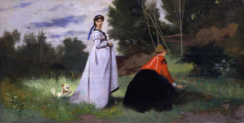 Anselm Feuerbach Zwei Damen in der Landschaft, 1867Öl auf Leinwand© Staatliche Museen zu Berlin, Nationalgalerie / Jörg P. Anders