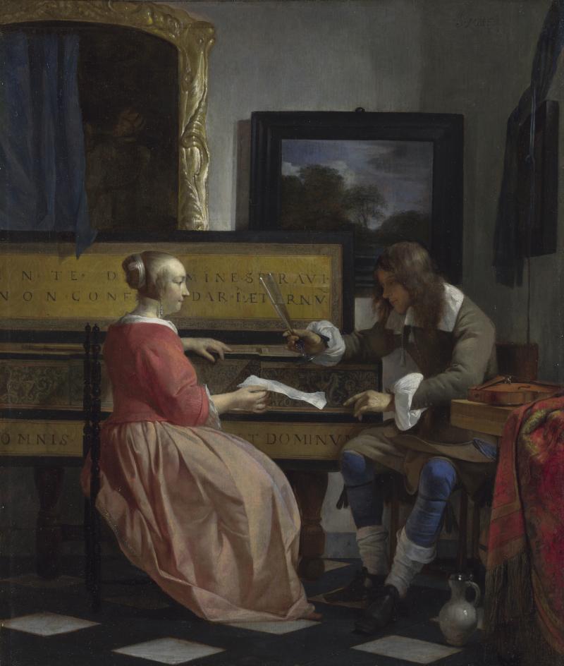 Man and woman by a virginal, Gabriel Metsu, Amsterdam, c. 1665. London, The National Gallery,