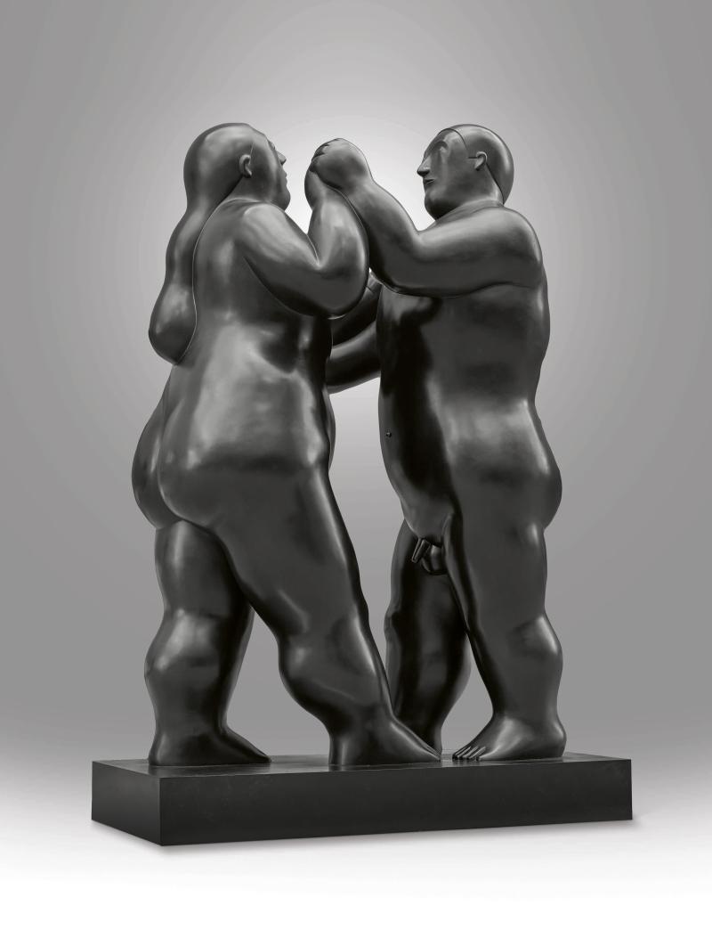 Lot 446 Fernando Botero Dancers stamped with the artist's signature and number E.A. 1/2 on the base bronze 117 3/8 by 74 3/4 by 48 in. 298 by 190 by 122 cm. Executed in 2012, this work is artist's proof number 1 from an edition of 3, plus 2 artist's proofs. Estimate $1.5/2 million Sold for $2,475,000