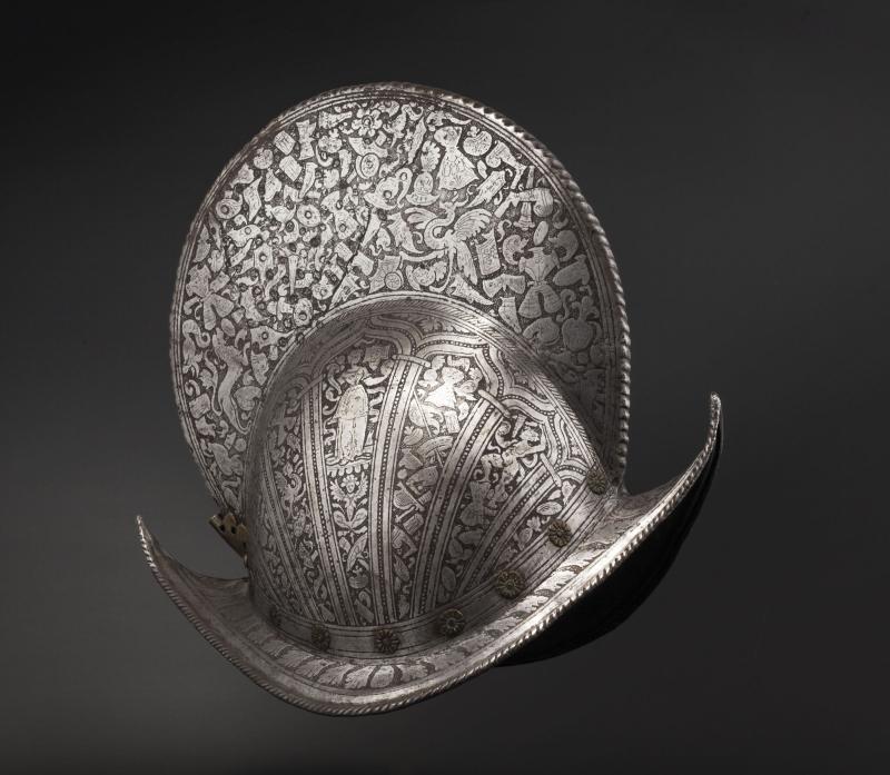 Bedeutender, geätzter Morion, Italien, vermutlich Pisa um 1580. Zuschlag: 12500 Euro