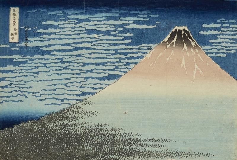 Nr. 379 840 Gaifû kaisei. Klares Wetter, weiße Wolken, auch genannt der ´Rote Fuji´. Ôban yoko-e Japan, Katsushika Hokusai (1760 – 1849) Ergebnis: € 42.200,-