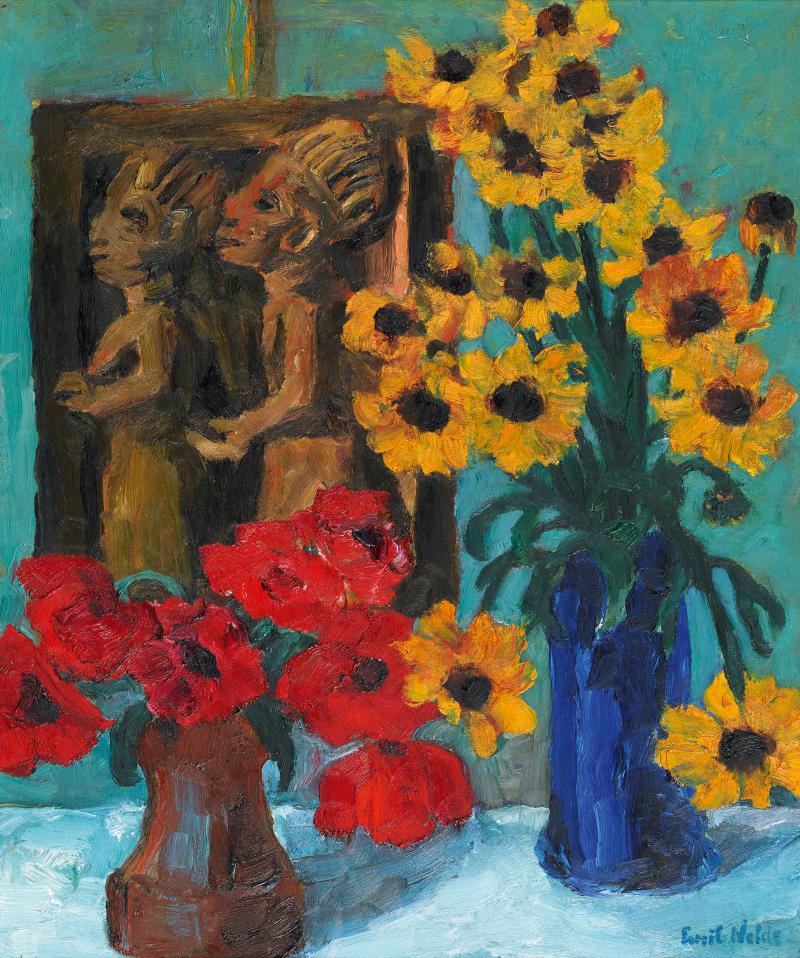 Emil Nolde Holzplastik und Blumen 1928 Öl auf Holz 88,5 x 73,5cm Ergebnis: 553.500 Euro