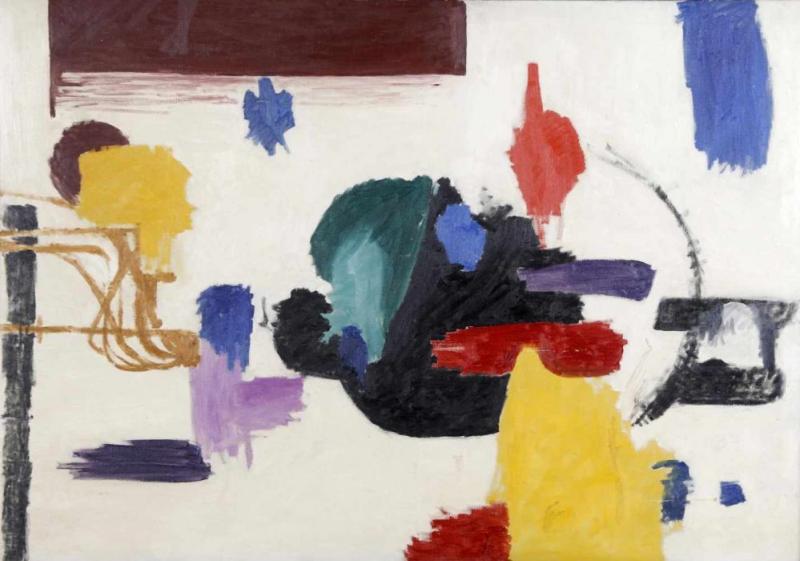 August Clüsserath (Fenne/Saar 1899-1966 Saarbrücken) Composition, 1957, Öl auf Leinwand, 89 x 128 cm Schätzpreis:	2.800 EUR